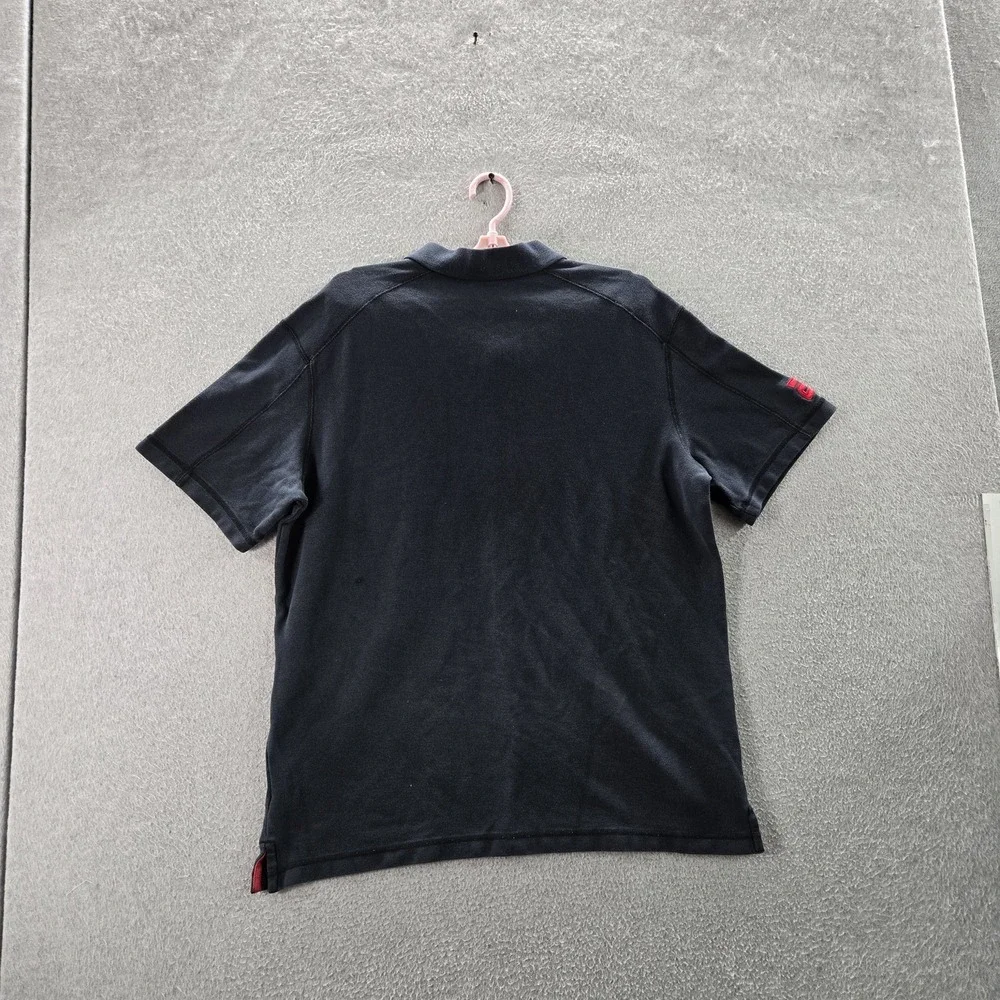 Jordan Men Polo XL Black Embroidered Big Jumpman Logo‎ Button Short Sleeve Y2K